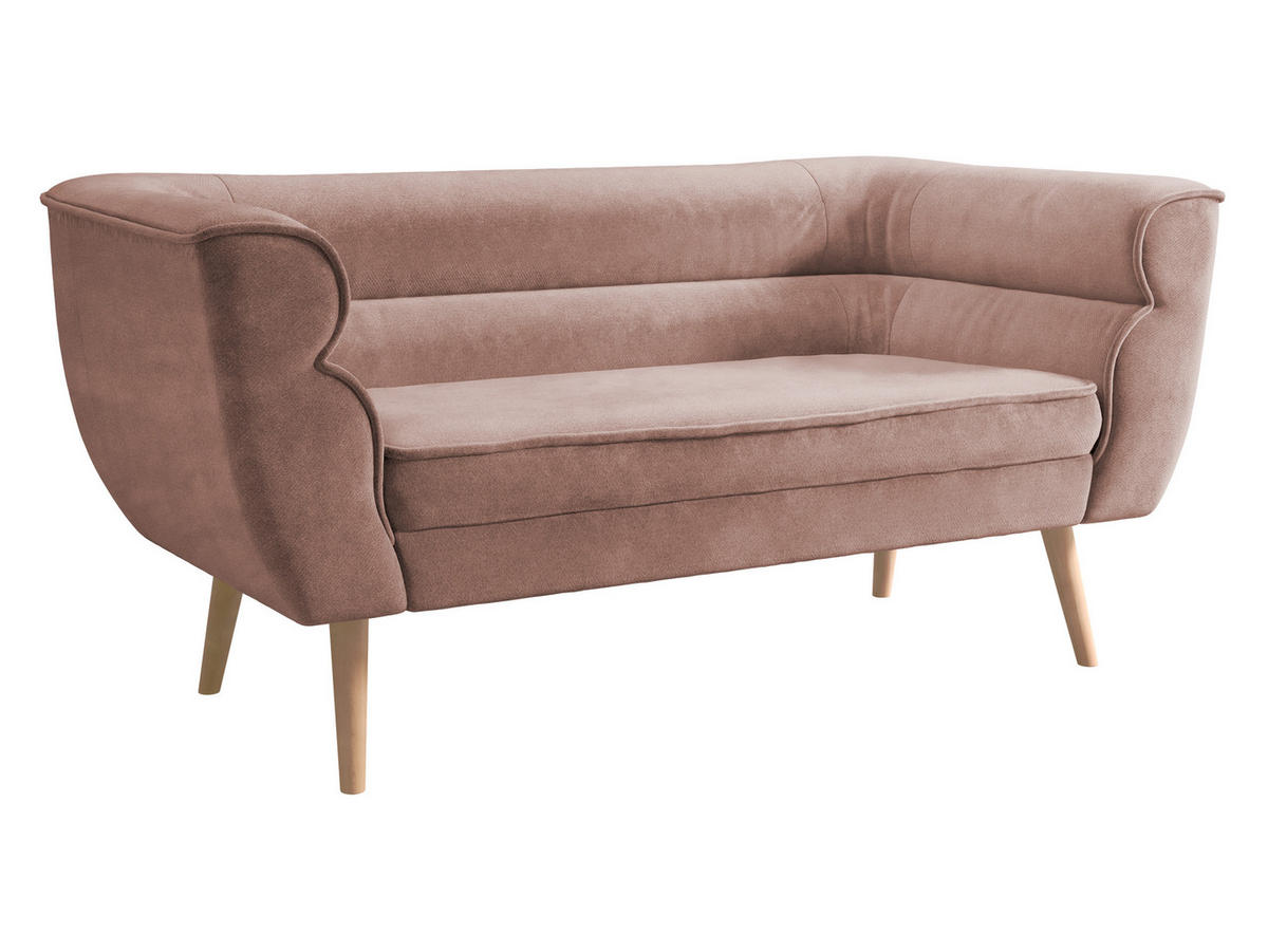 SOFA Bal 2 - Naturfarben/Rosa, Holz/Textil (142/75/74cm) - MIRJAN24