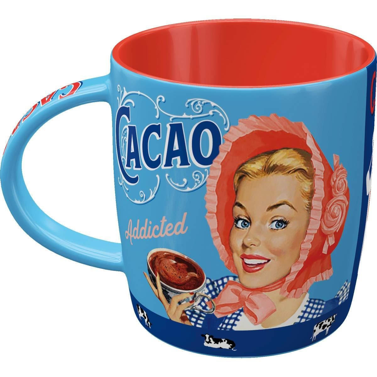 KAFFEETASSE 330 ml Say It 50's Cacao Addicted - Multicolor, Keramik (0.33L) - Nostalgic-Art