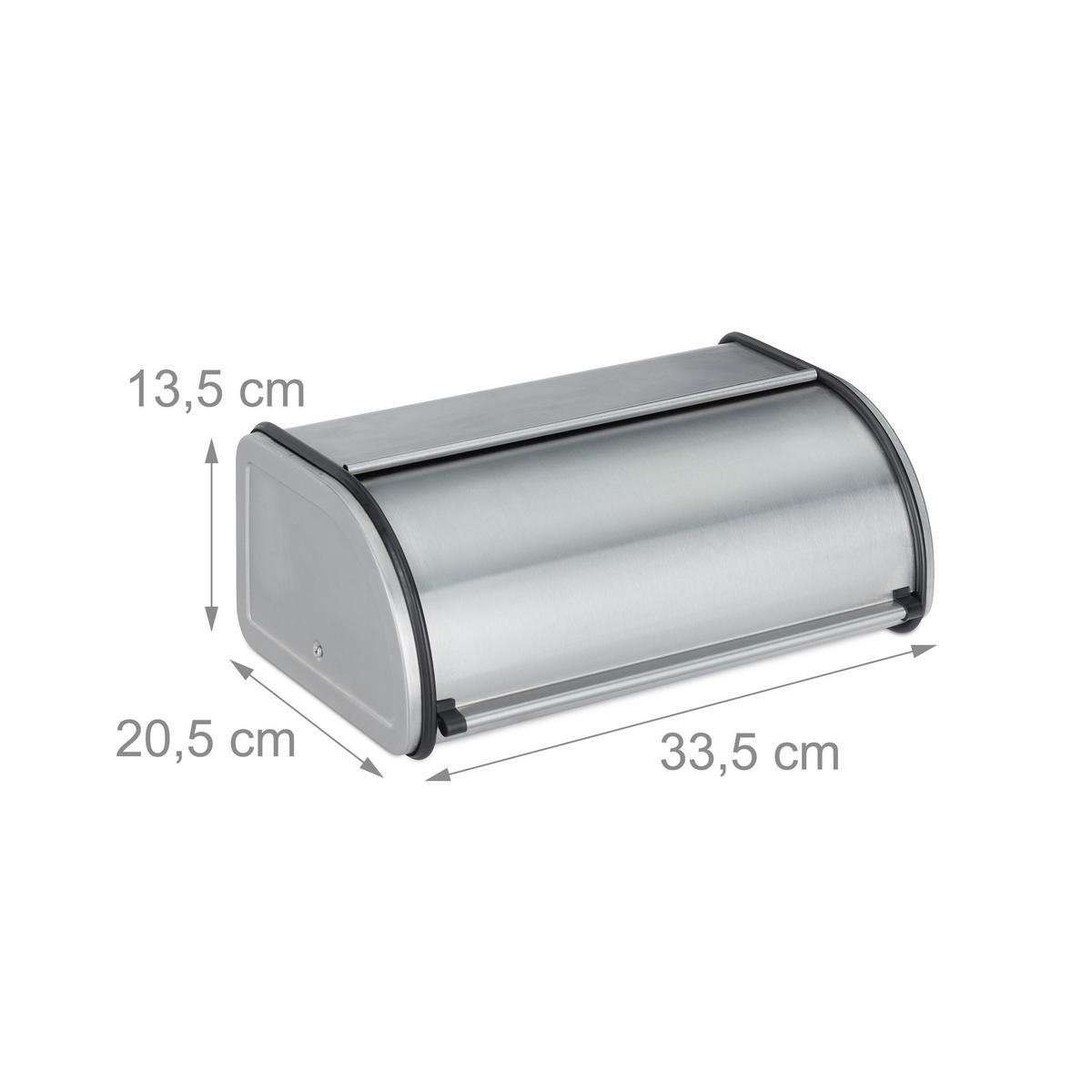 BROTKASTEN - Silberfarben, Metall (33.5/13.5/20.5cm) - Relaxdays