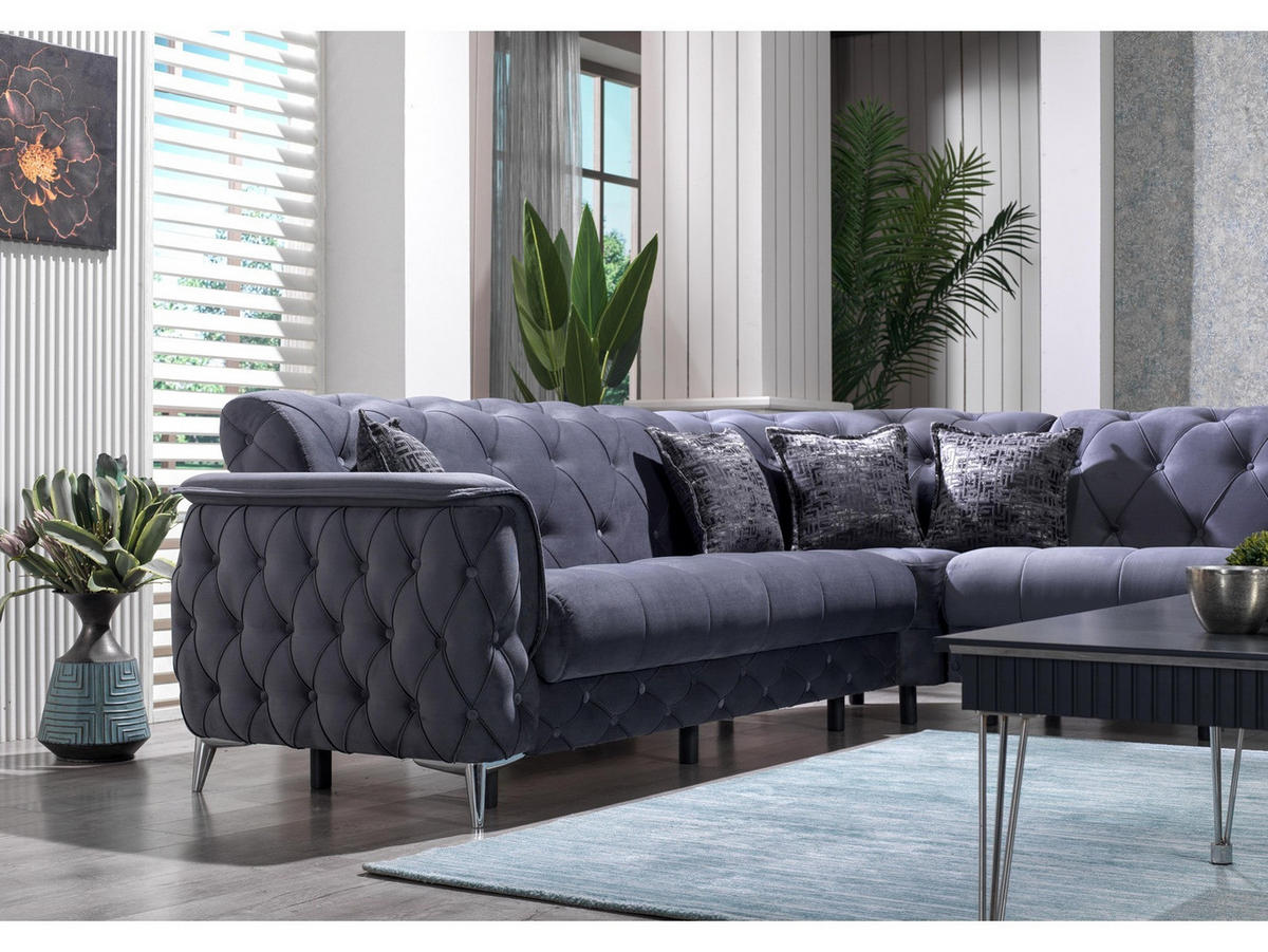 ECKSCHLAFSOFA Sucre Anthrazit - Langer Schenkel Links - Anthrazit, Holzwerkstoff/Kunststoff (315/245cm)