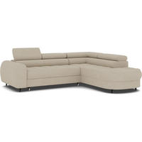 ECKSOFA Vesteria mit Schlaffunktion und Bettkasten – Modernes Design, verstellbare Kopfstützen und hoher Sitzkomfort - Beige, Kunststoff (279/72cm) - Wohnideebilder
