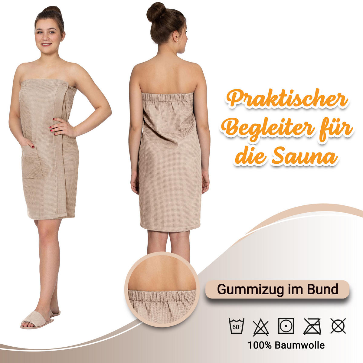 BADEMANTEL, 75x130 cm, 100% Baumwolle, Grau - Grau, Textil (Einheitsgrößenull) - Zollner