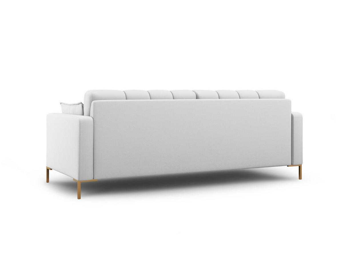 SOFA Mamaia aus strukturiertem Stoff hellgrau 3 Sitzplätze - Hellgrau, Textil (92/75/177cm) - Micadoni
