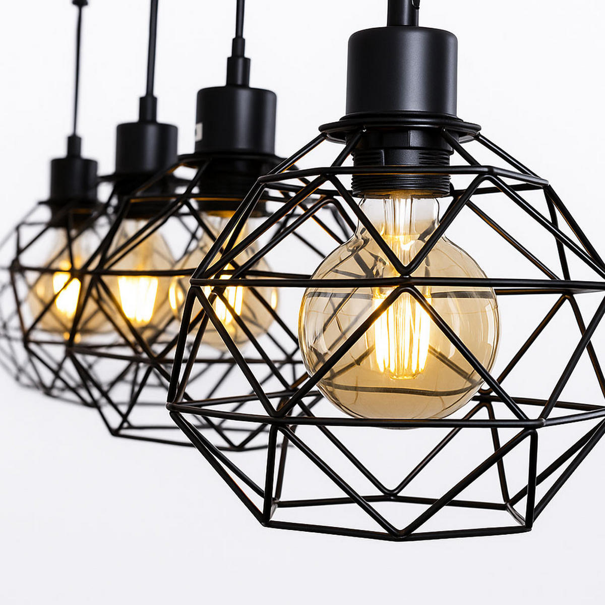 LED HÄNGELEUCHTE Holz Braun Gitter Design - Braun, Holz/Metall (85/18/120cm) - Globo Lighting