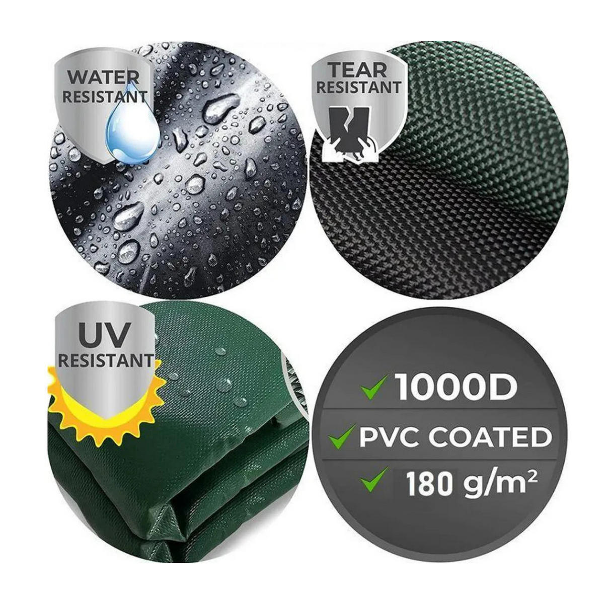 ABDECKPLANE 2x4m, 180g/m², Wasserdicht, Gewebeplane, Schutzplane, Plane mit Ösen, Gartenplane, Bauplane, LKW Plane, Abdeckfolie, Outdoor Plane - Grün, Kunststoff (200/0.2/400cm) - JUNG