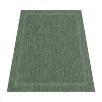 TEPPICH Outdoor Unifarben mit Bordüre Balkon, Terrasse schmutzabweisend Grün Läufer 80x150 - Grün, Textil (80/150cm) - KADIMA DESIGN