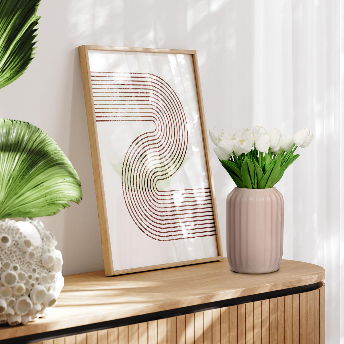 24XKUNSTTULPE - Multicolor/Grün, Kunststoff (33.5cm) - Relaxdays