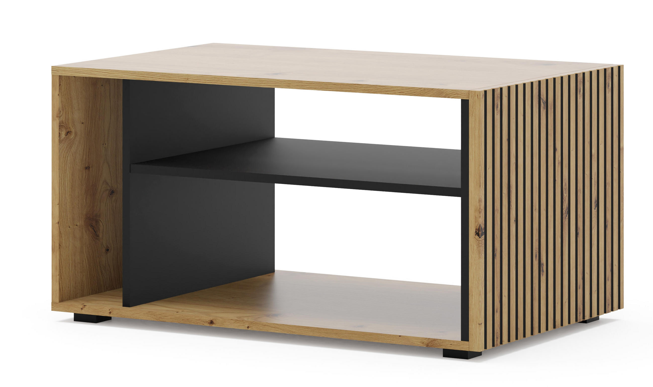COUCHTISCH Artisan Eiche, Schwarz 88/45/55 - Schwarz, Holzwerkstoff (55/88/45cm) - RAUMHIRSCH FURNITURE
