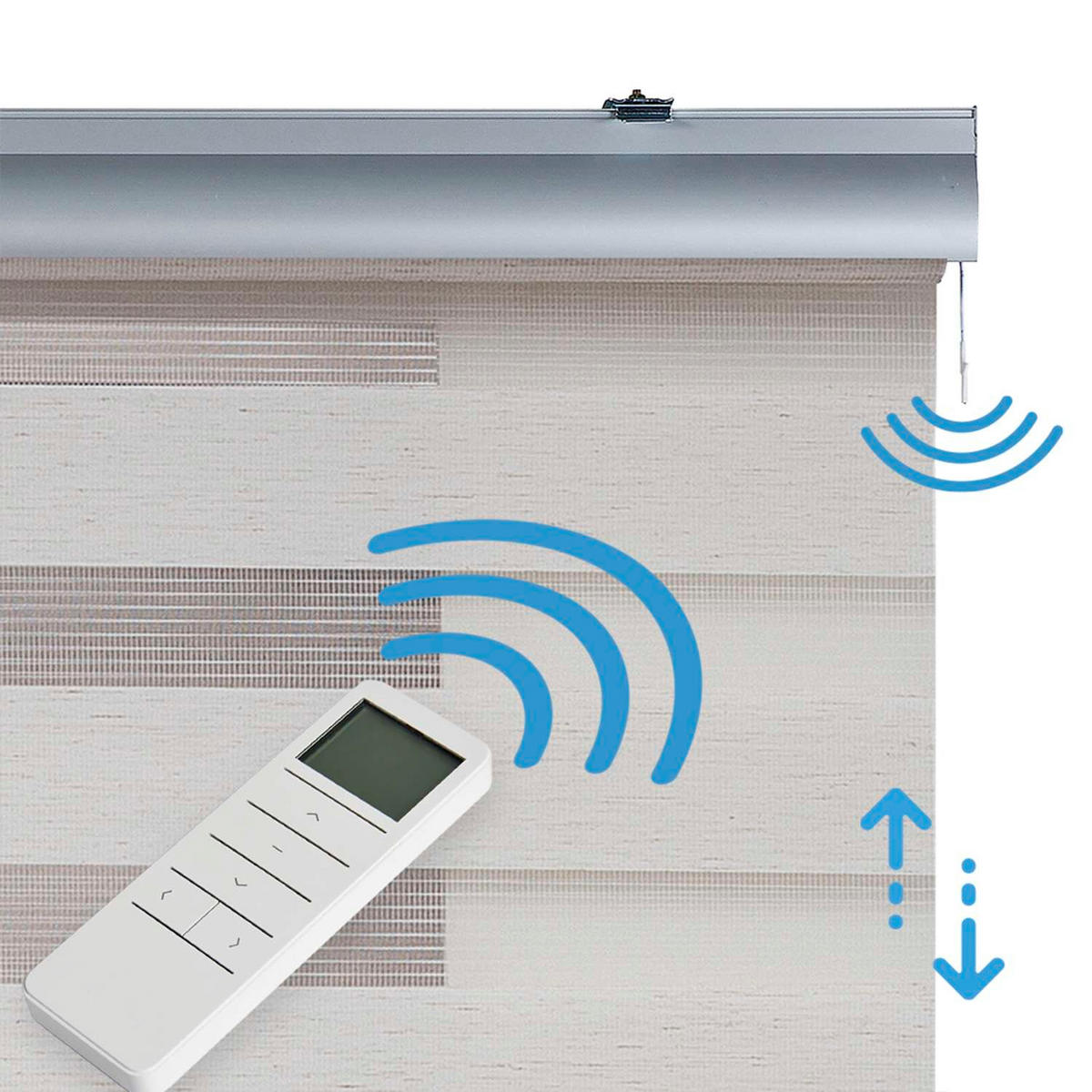 DOPPELROLLO Motorisiertes Leinen 120x250 cm - Beige, Kunststoff (120/250cm) - STORESDECO