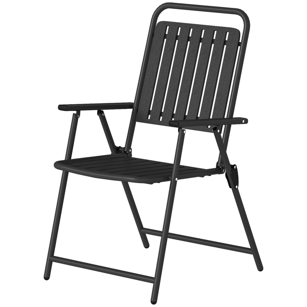 KLAPPSESSEL Schwarz 4 Stück - Schwarz, Metall (55/93/63cm) - GiPP