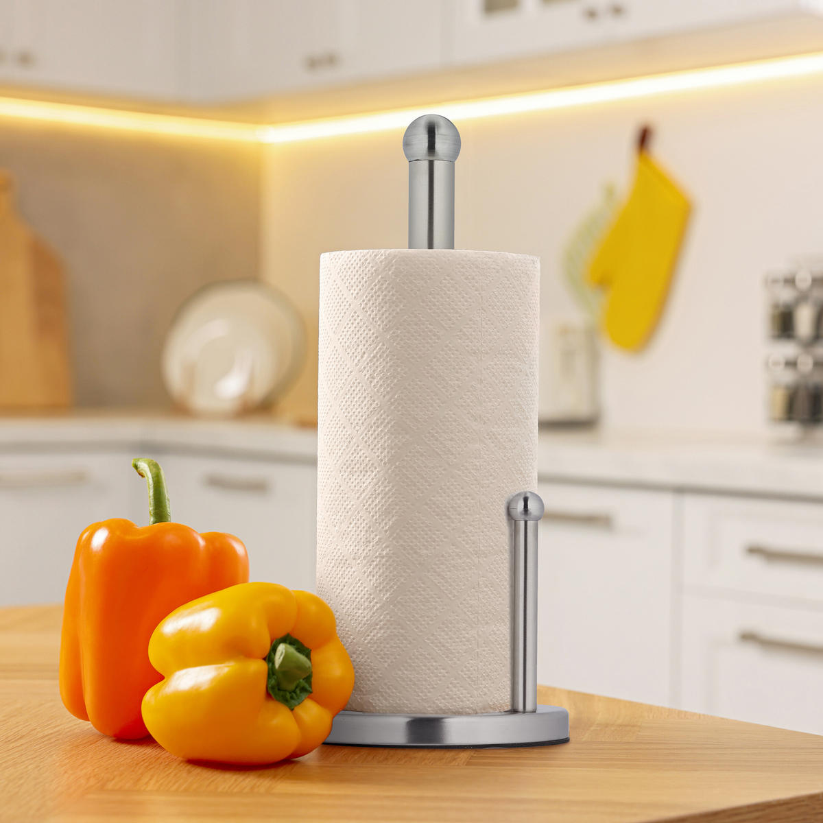 KÜCHENROLLENHALTER - Silberfarben, Metall (15/35/15cm) - Relaxdays
