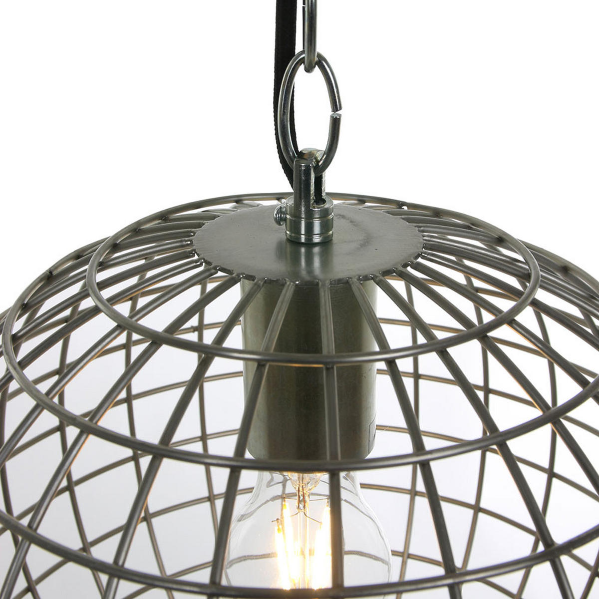 HÄNGELEUCHTE Gitterschirm Silber - Silberfarben, Metall (30/30/108cm)