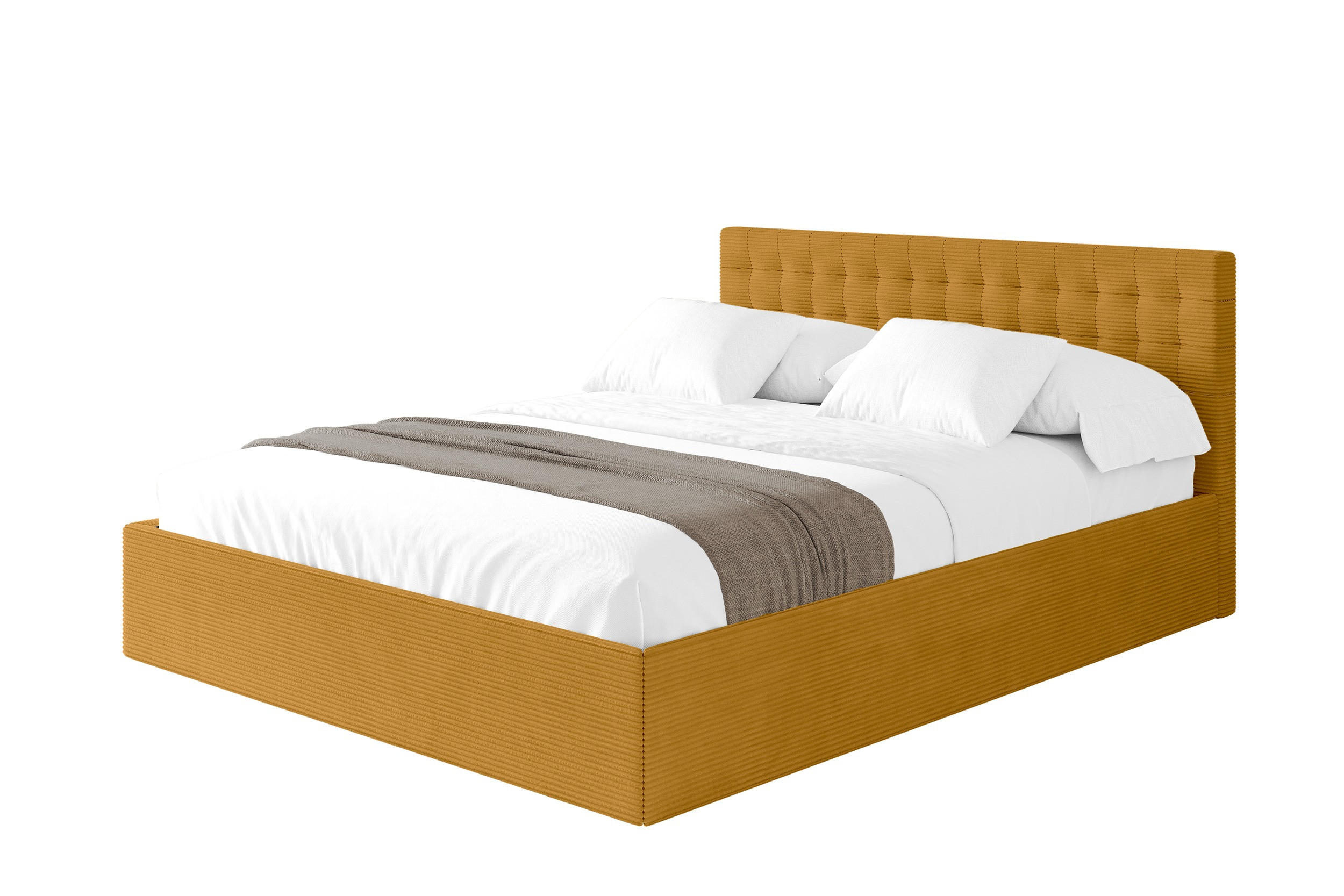 Altdecor Polsterbett Currygelb 160x200 cm