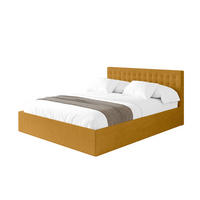 POLSTERBETT mit Bettkasten und Lattenrost, Boxbett ohne Matratze - PARI 180x200 Senfgelb - Currygelb, Holzwerkstoff/Textil (180/200cm) - ALTDECOR