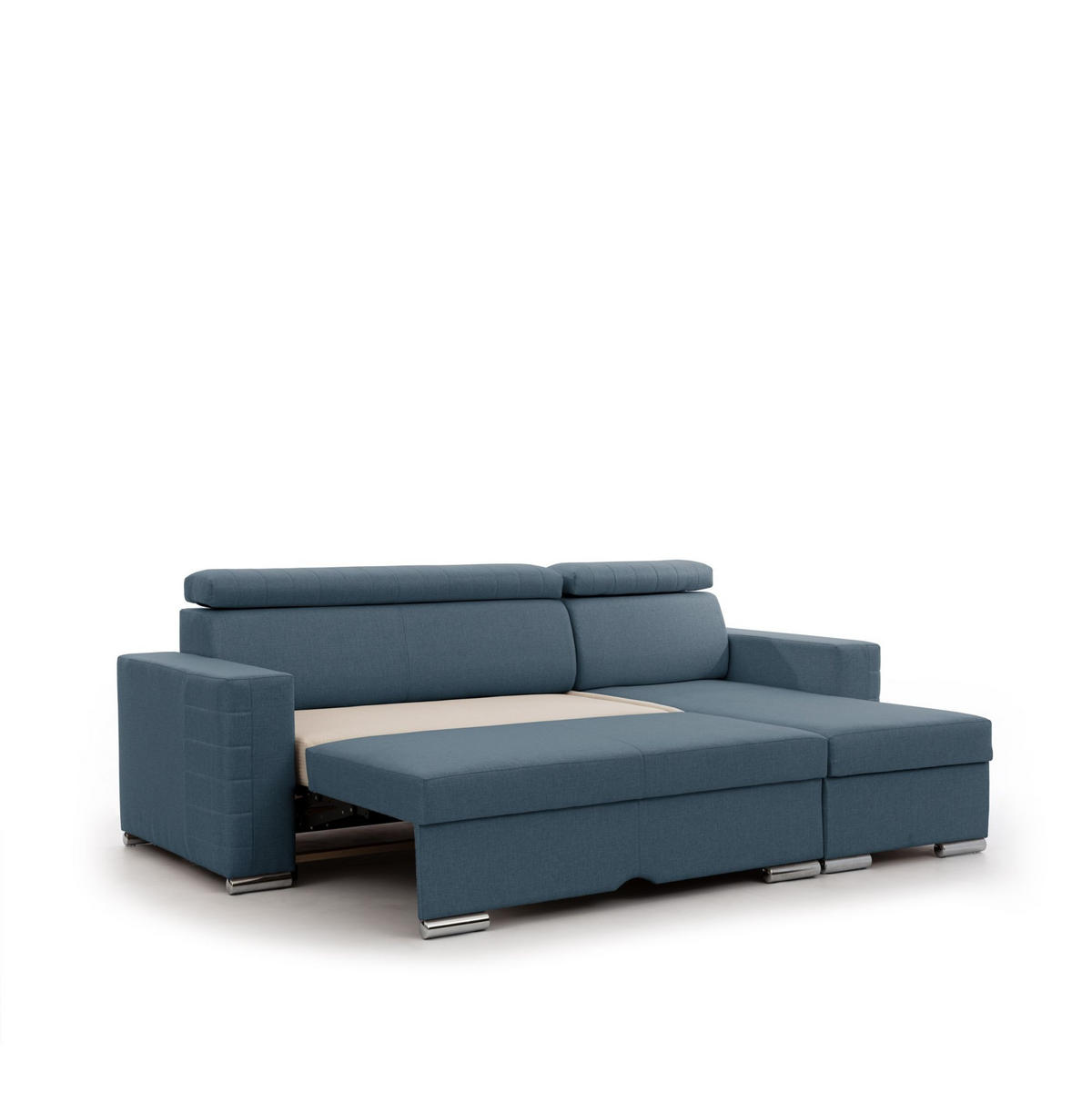ECKSOFA Canton In Liverpool - Blau, Holzwerkstoff/Textil (260/173cm) - Fun Möbel