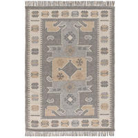 HANDWEBTEPPICH Grau Chandia 80/120 cm - Beige/Multicolor, Naturmaterialien (80/120cm) - Atticgo