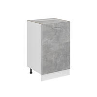 SPODNJA OMARICA ZA KUHINJO R-Line, Beton/Bela, 50 cm brez delovne plošče - siva/bela, leseni material (50/81.6/46cm) - Vicco