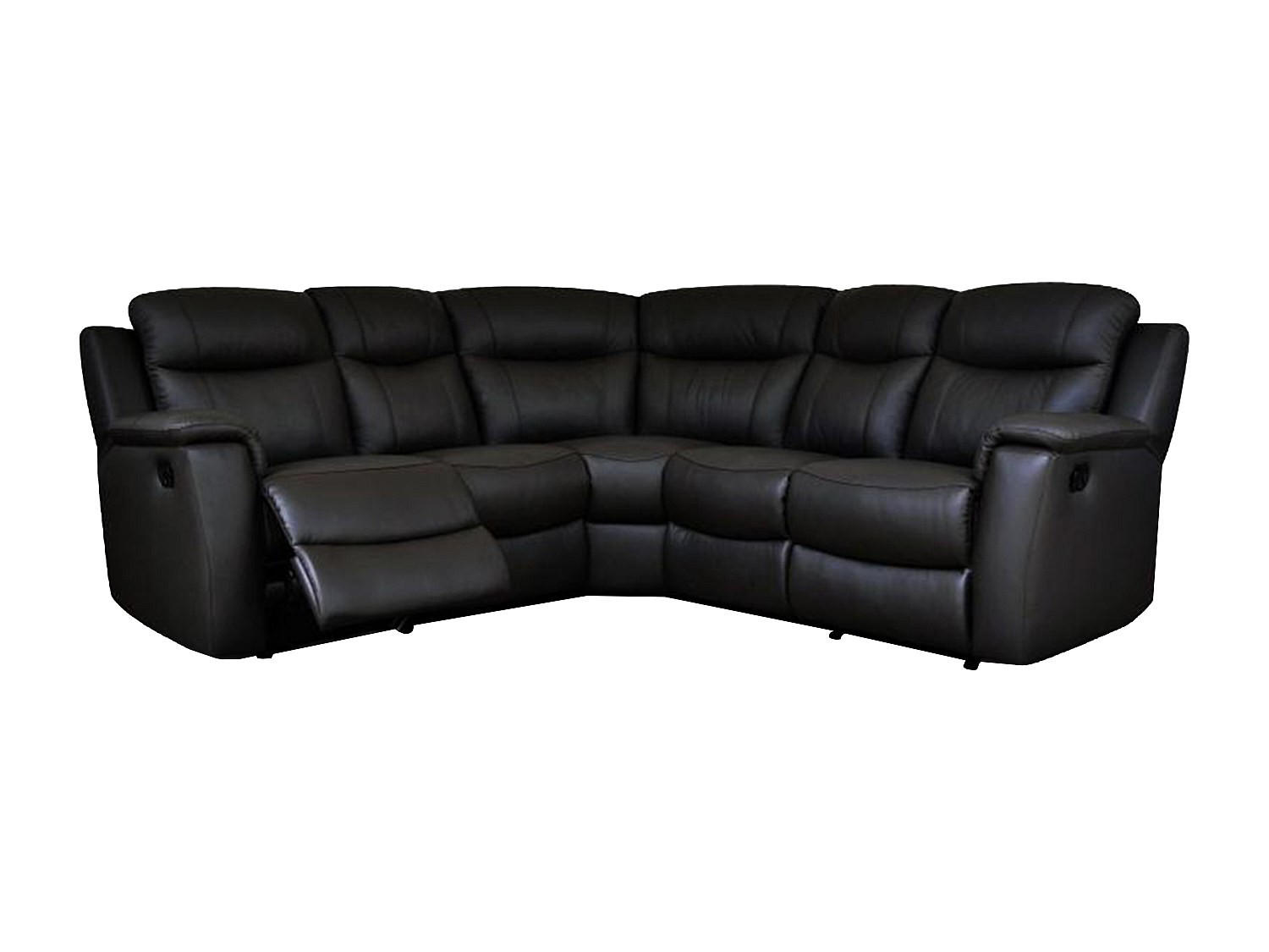 RELAXSOFA - 5 Personen - leder - schwarz Evasion - Schwarz, Leder (217/100/217cm) - Vente-Unique