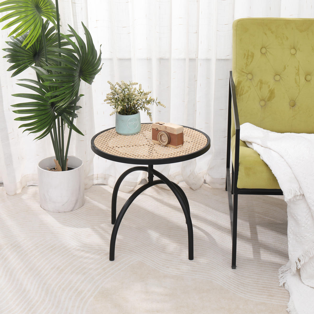 BEISTELLTISCH Rund Schwarz 45 x 45 x 41.5 cm - Schwarz, Holz (45/45/41.5cm) - Nordlys