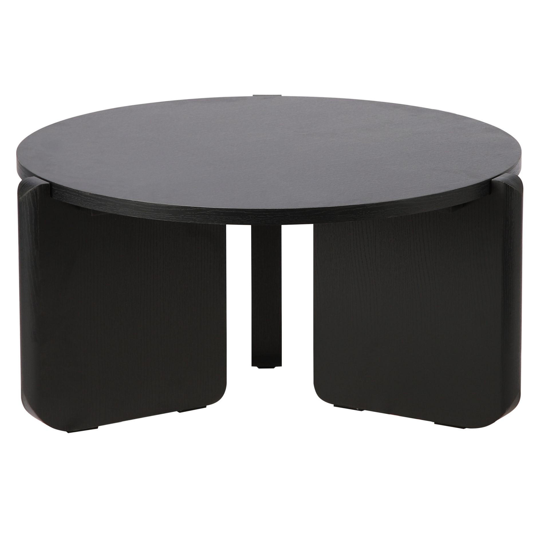 COUCHTISCH Preffines S Esche Schwarz-Grau 80 cm - Schwarz, Holzwerkstoff (80/80/40cm) - Selsey