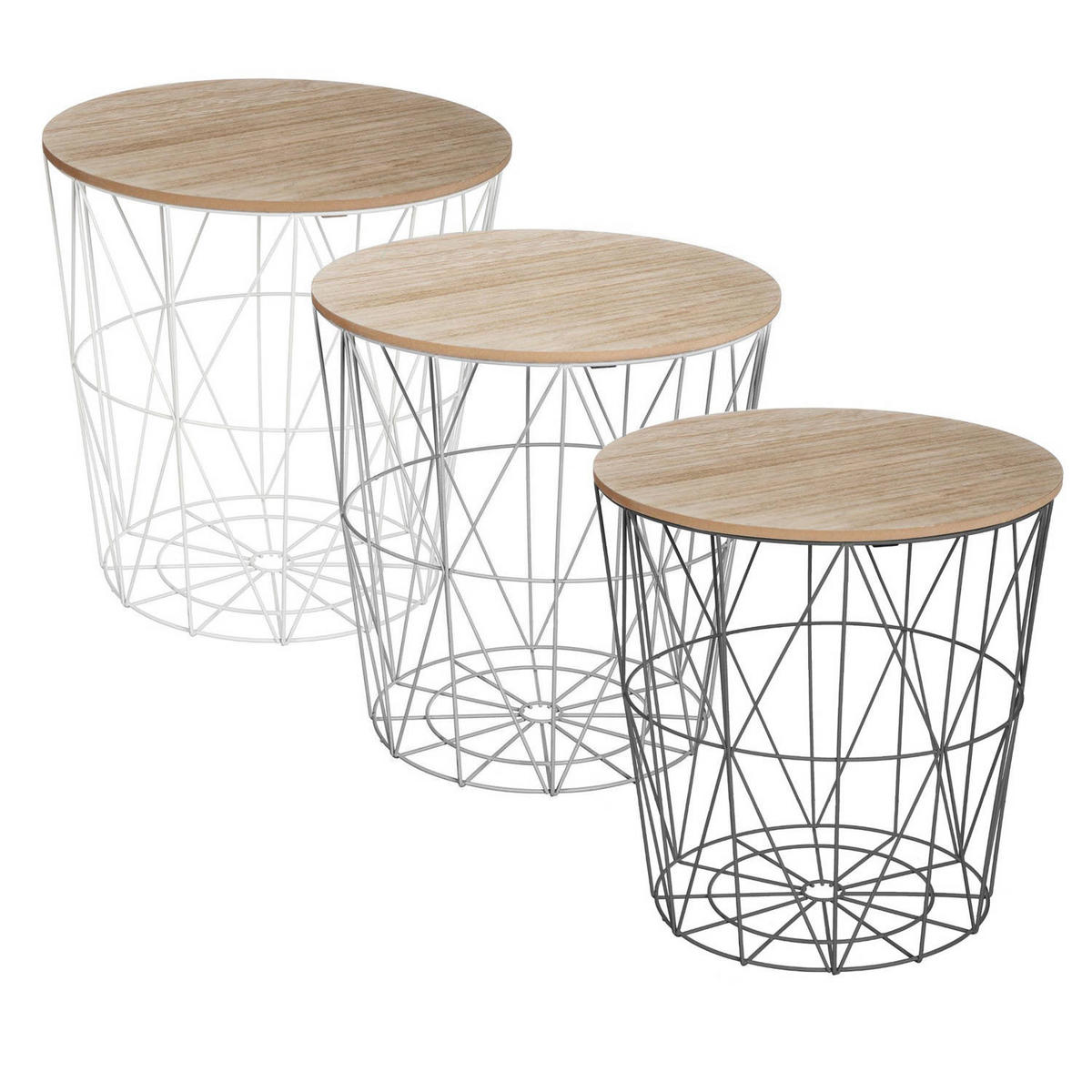 COUCHTISCH Set White Coffee Table Kumi Mm Weiß 39,5/39,5/39,5 cm - Weiß, Metall (39.5/39.5/39.5cm) - Atmosphera Createur d´interieur