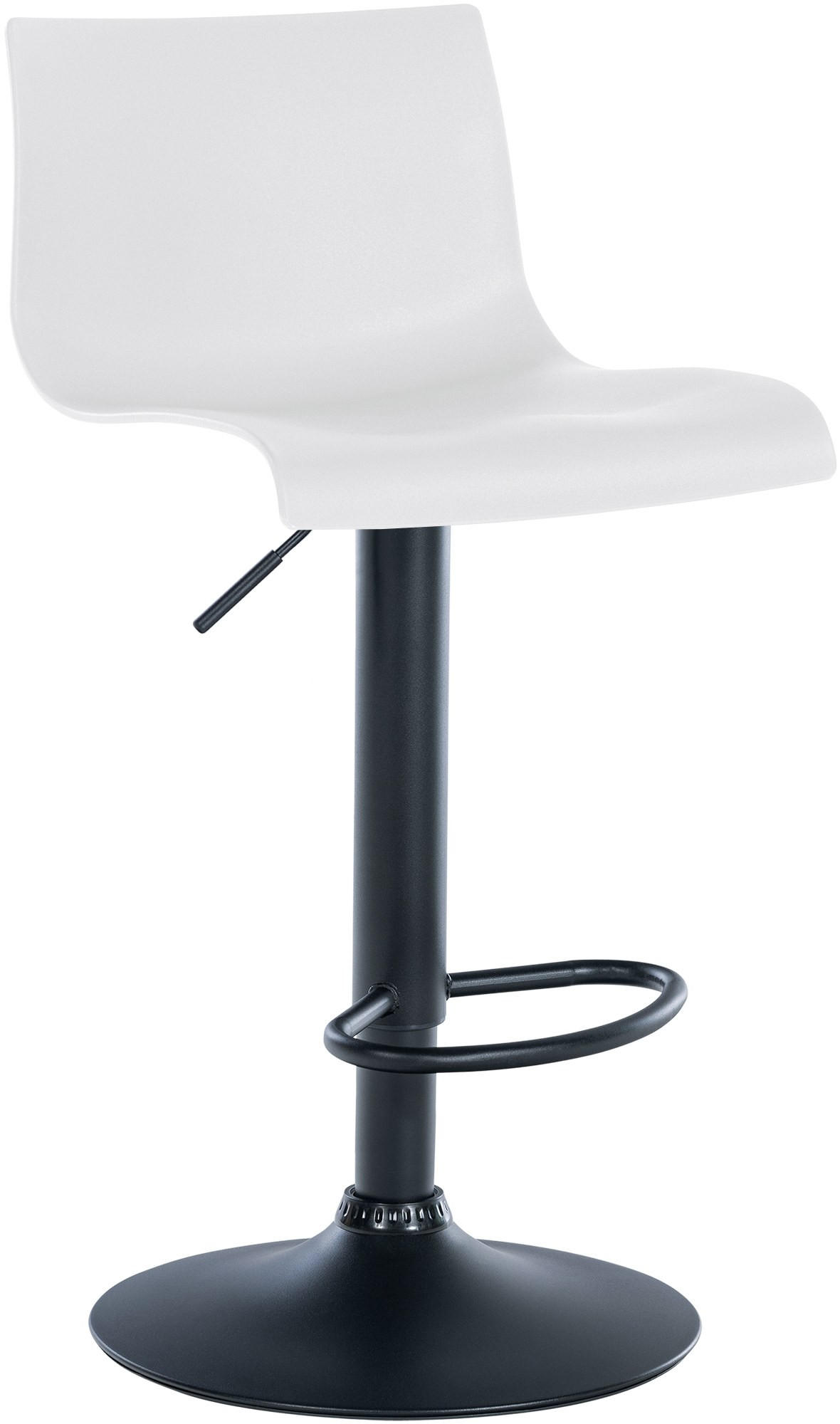 BARHOCKER Kunststoff weiß - Schwarz/Weiß, Kunststoff/Metall (39/84/36cm) - CLP