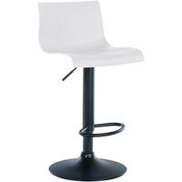 BARHOCKER Kunststoff weiß - Schwarz/Weiß, Kunststoff/Metall (39/84/36cm) - CLP
