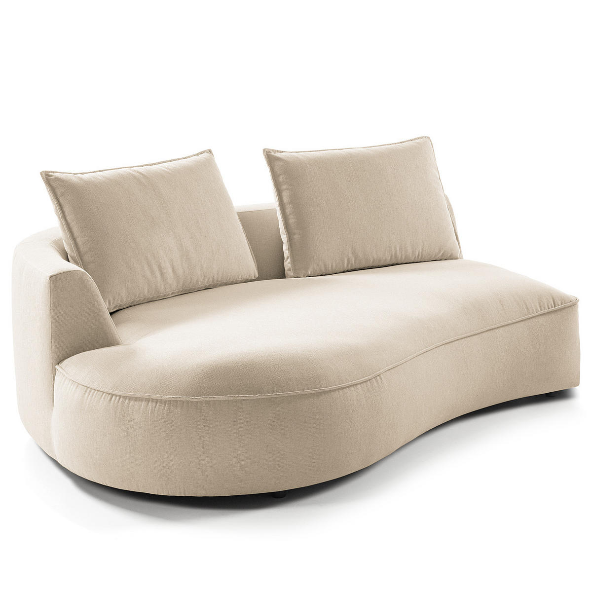 OTTOMANE - modular - Beige/Schwarz, Kunststoff/Textil (196/82/146cm) - home24