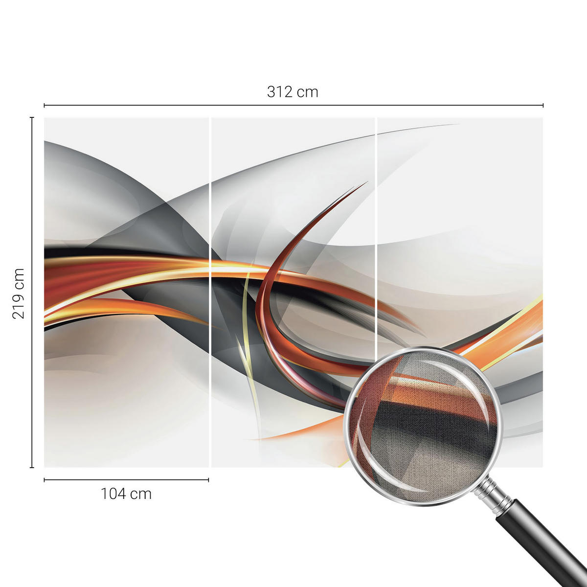 FOTOTAPETE 312x219 cm - Abstrakte Dynamik - Beige, Textil (312/219cm) - Wallfluent