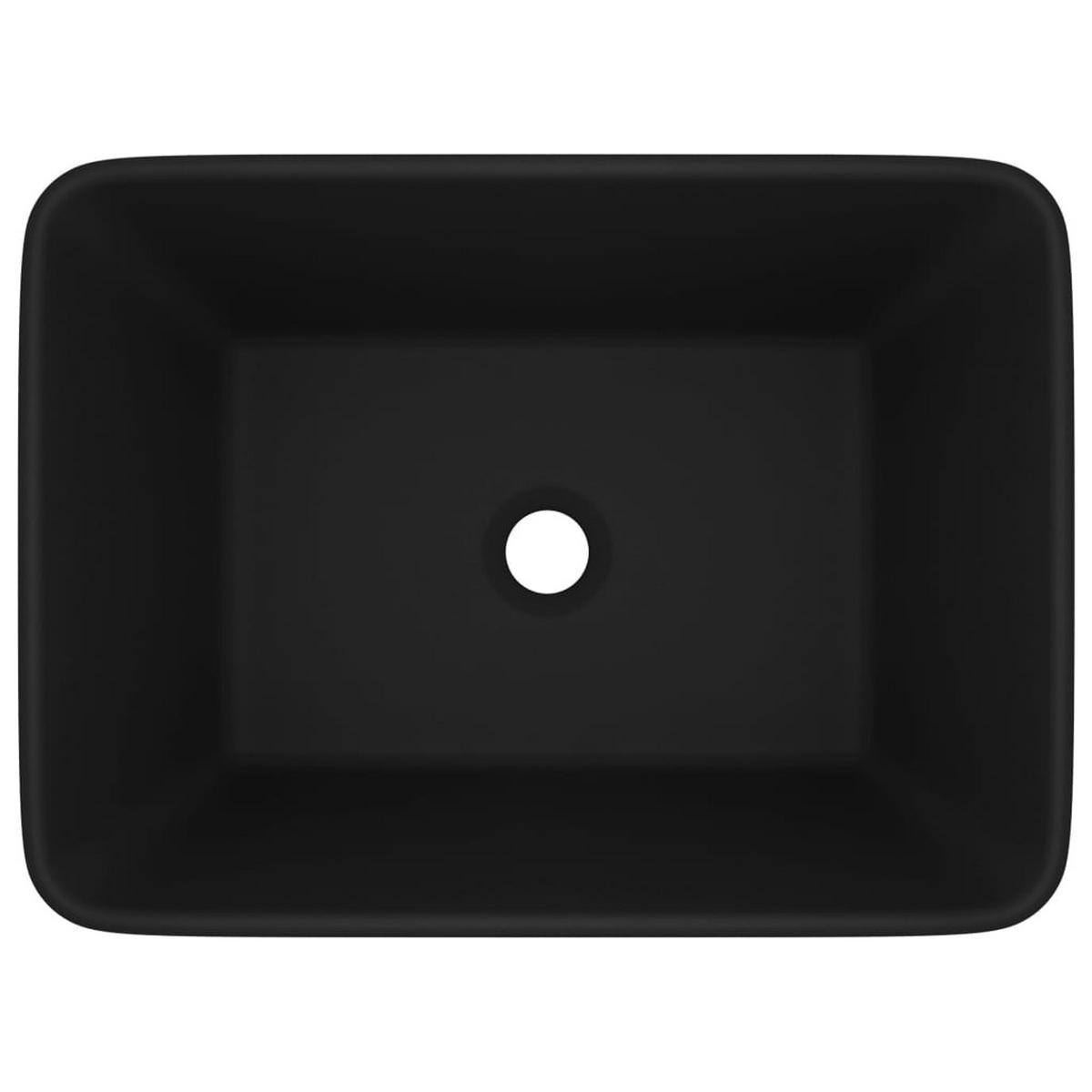 WASCHBECKEN Larkin 41/30/12 cm - Schwarz, Keramik (41/12/30cm) - Nettlife