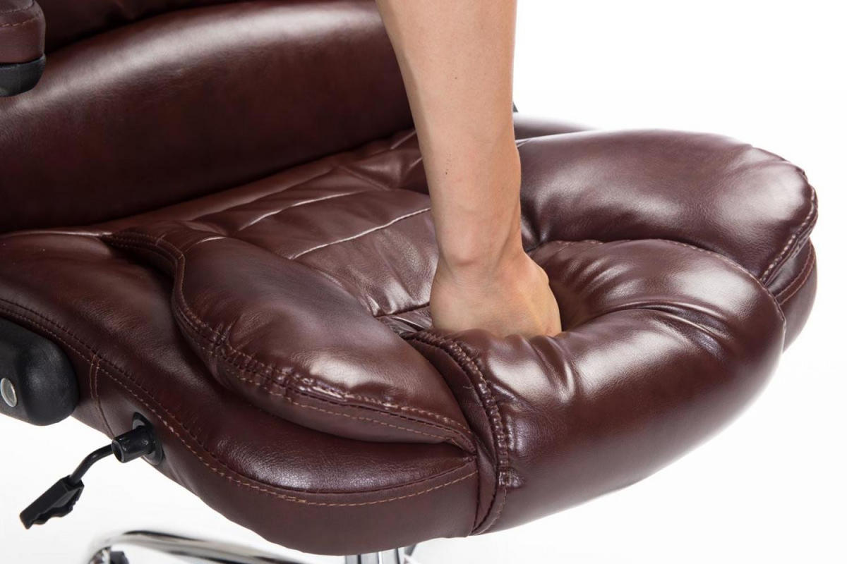 CHEFSESSEL Lederlook bordeauxrot - Chromfarben/Bordeaux, Textil/Metall (69.5/113/78cm) - CLP