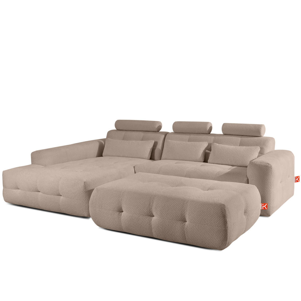 POLSTERMÖBELSET ALIGRA, 2-tlg, Hellbraun - Hellbraun, Holz/Holzwerkstoff (290/90/191cm) - KONSIMO®