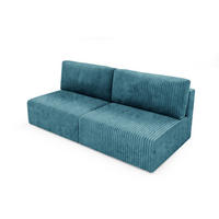 SCHLAFSOFA Natalia Xs - Blau, Holzwerkstoff/Textil (216/85/105cm) - Fun Möbel