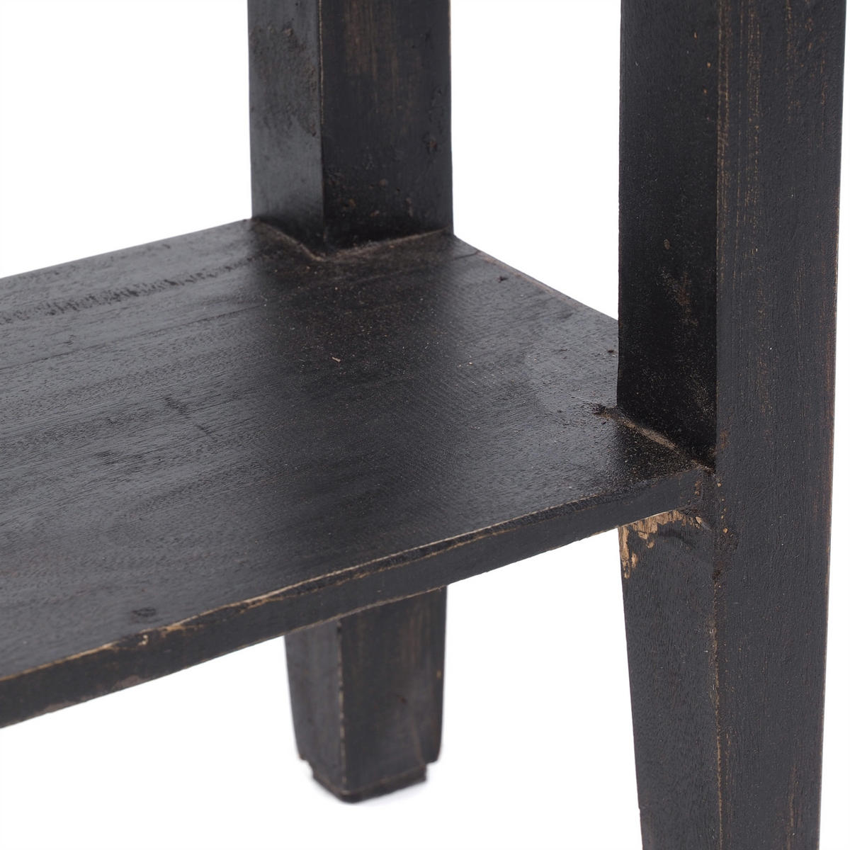 TELEFONTISCH PLANTA Mahagoni Massivholz, mit Schublade 04 schwarz-natur - Graubraun, Holz (24/34/52cm) - DESIGN DELIGHTS