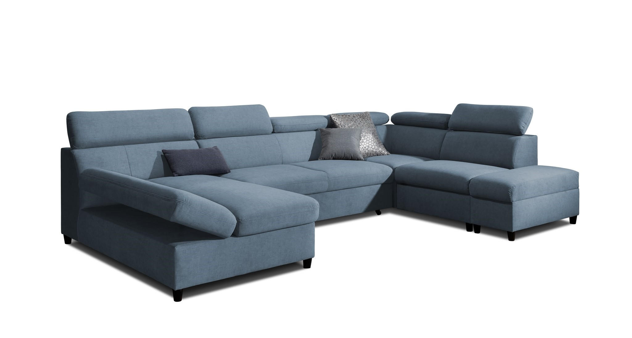 WOHNLANDSCHAFT Schlafsofa Anton - Hellblau, Holzwerkstoff/Textil (342/96/205cm) - Fun Möbel