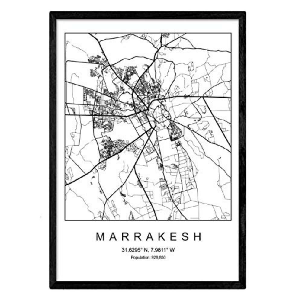 POSTER Marrakesch Nordischen Stil A4 Rahmenlos - Klar, Papier (29.7/5/21cm) - Nacnic