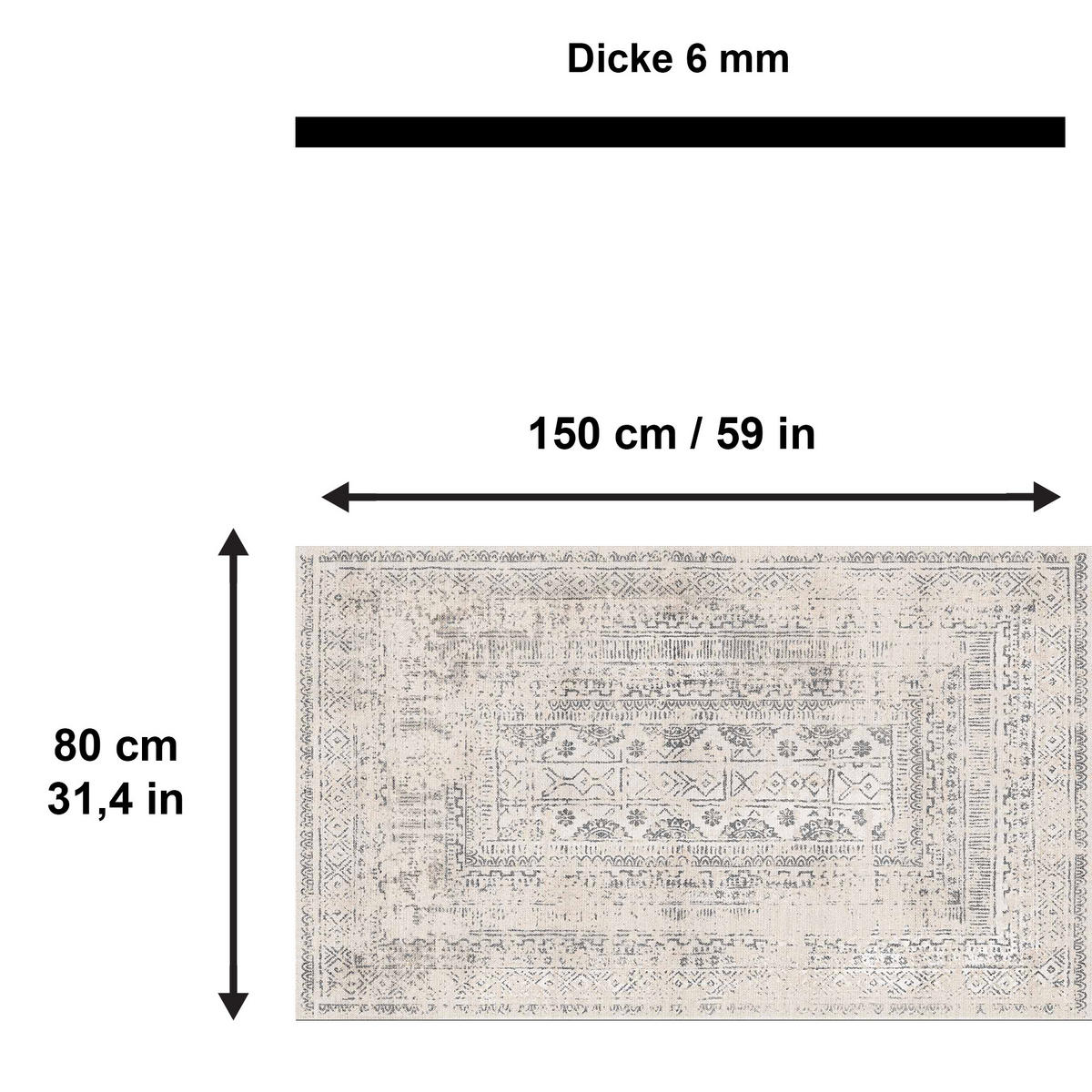 TEPPICH Duncan 80x150 cm - Multicolor, Textil (80/150cm) - Bamyum