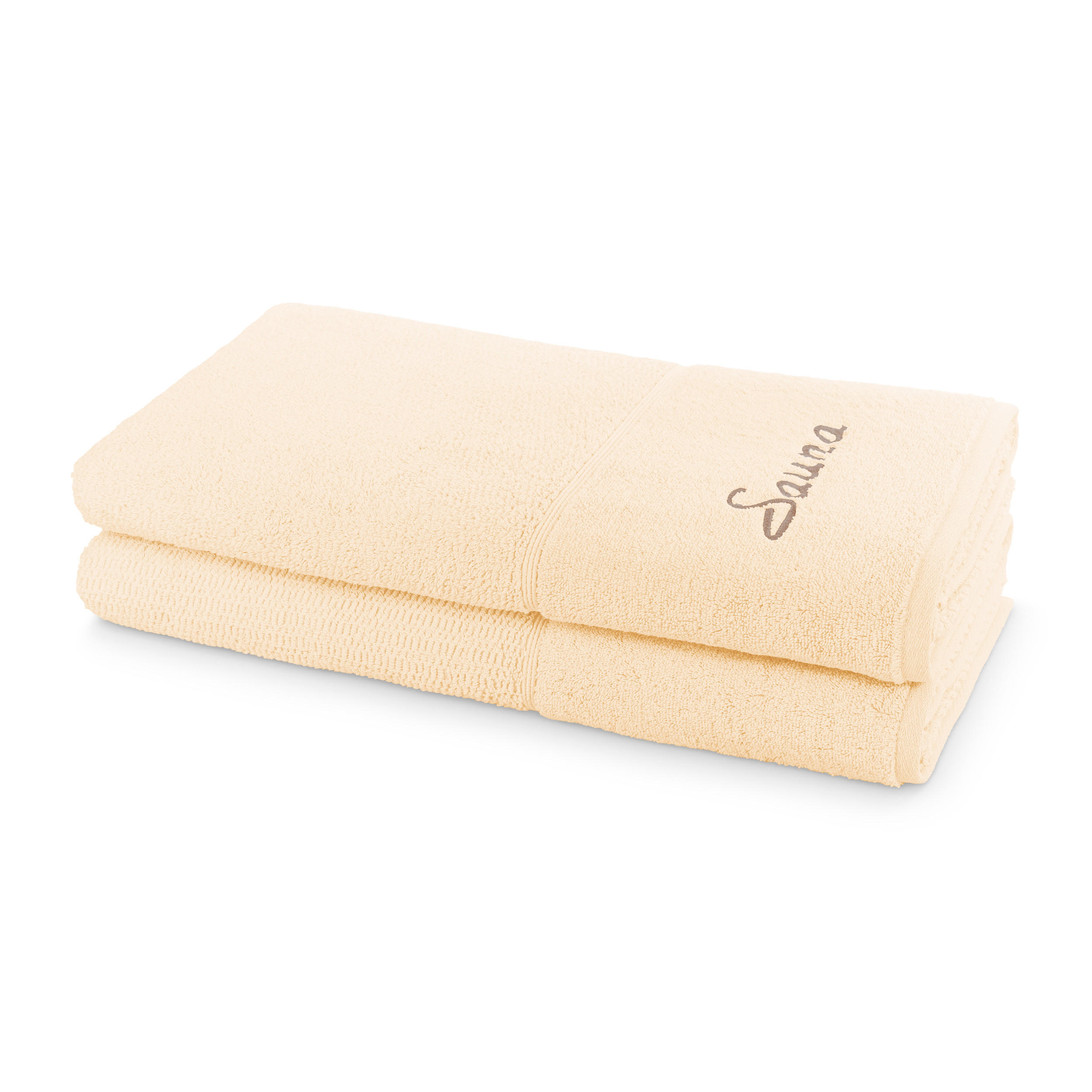 SAUNA SET PEARL 2-TLG - Beige, Textil (80/200cm) - Möve for Frottana