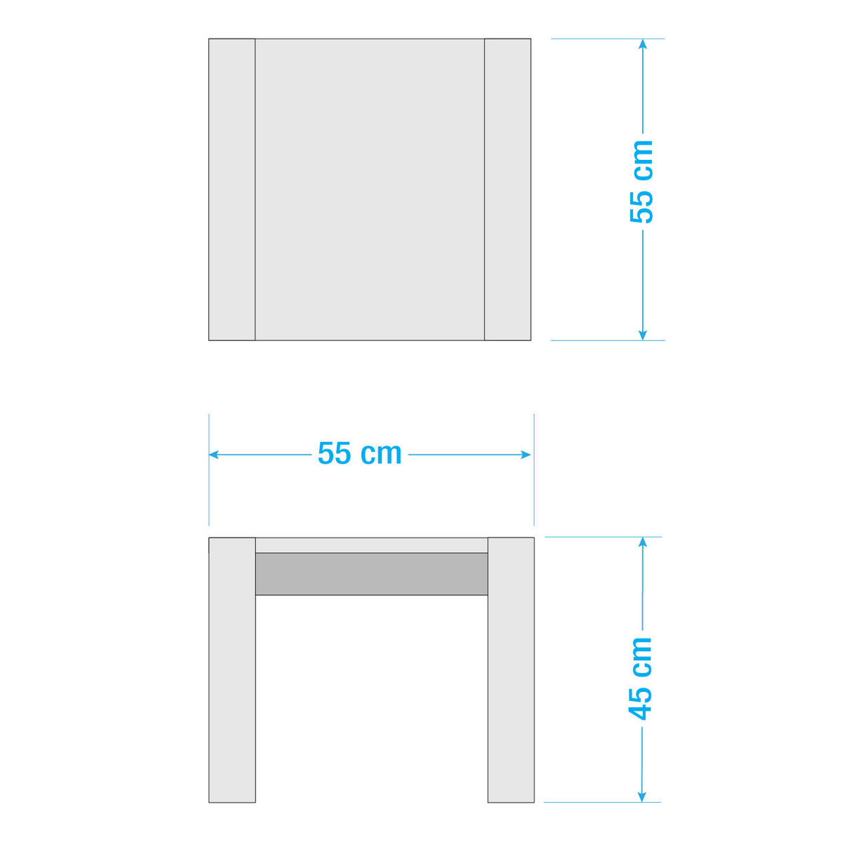 COUCHTISCH - Eiche teilmassiv - Eichefarben, Holzwerkstoff (55/55/45cm) - home24