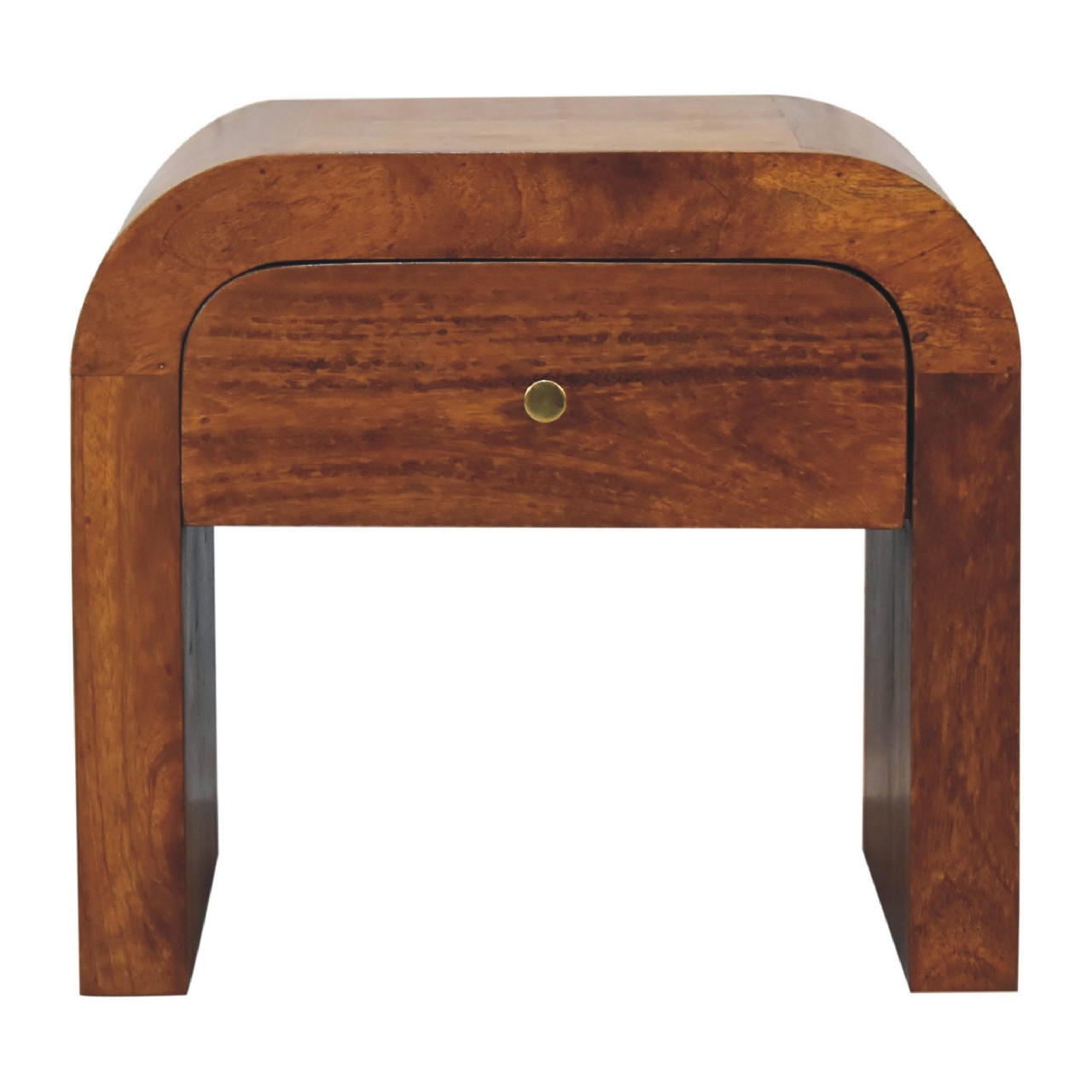 NACHTTISCH mit 1 Schublade - Kastanienfarben/Messingfarben, Holz/Metall (45/40/35cm) - Artisan Furniture