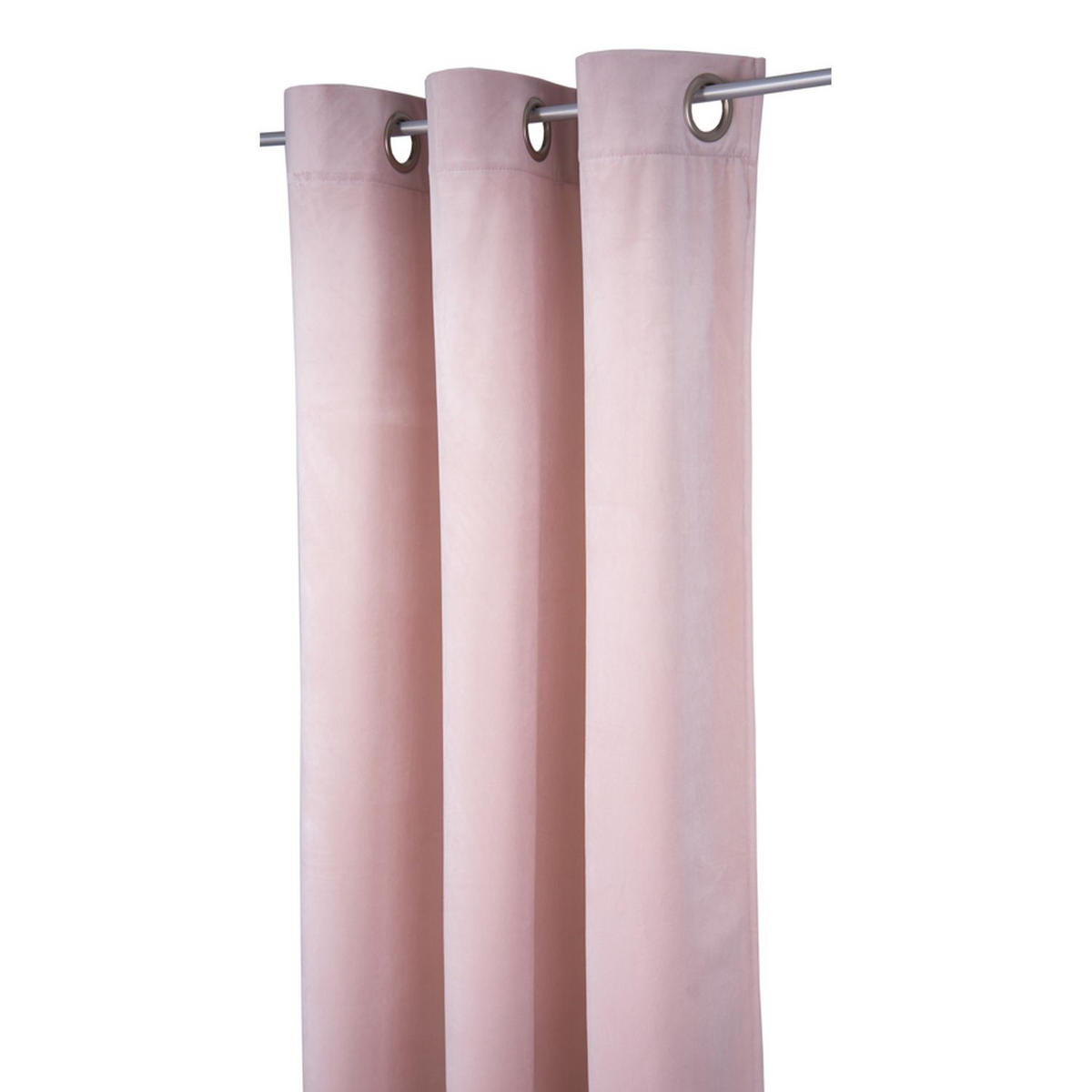 BLICKDICHTER ÖSENVORHANG French Velvet - Rosa, Textil (135/0.5/245cm) - Tom Tailor