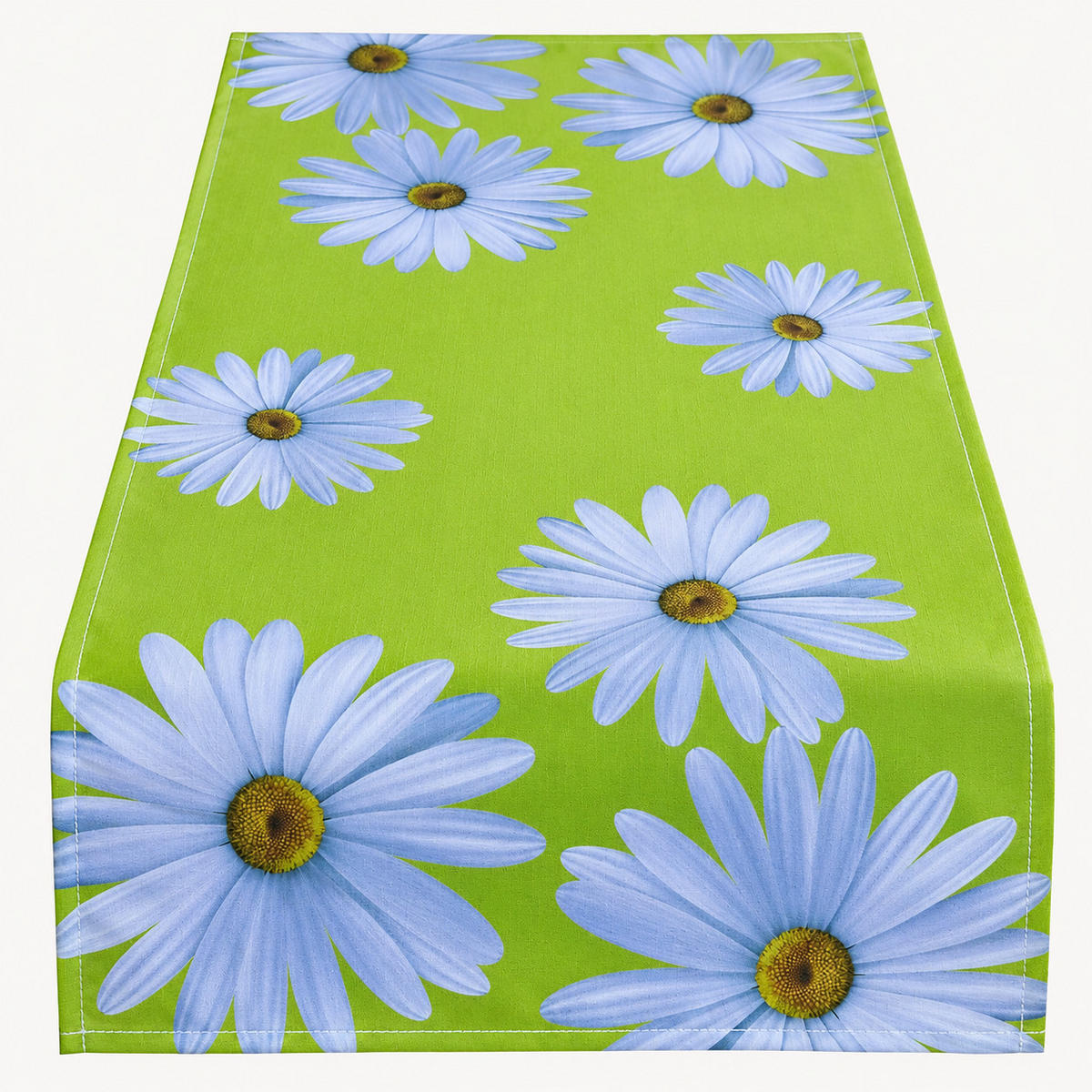 TISCHLÄUFER 40/140 cm Grün Margeriten Frühling Sommer - Grün, Textil (40/140cm) - TiborTex