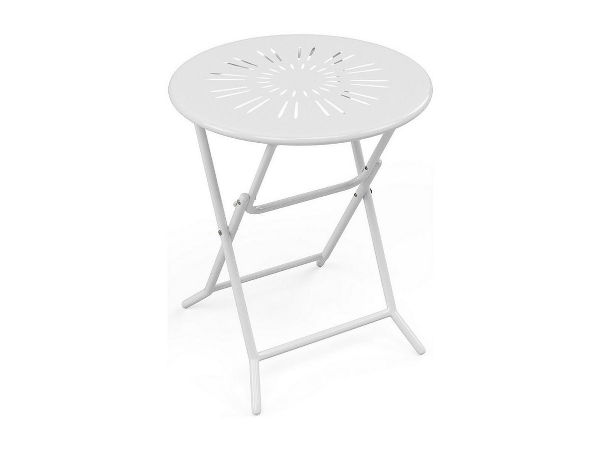 GARTENESSGRUPPE im Set - 2 -Sitzer - Stahl - weiß - GUERMANTES - Weiß, Metall - Vente-Unique