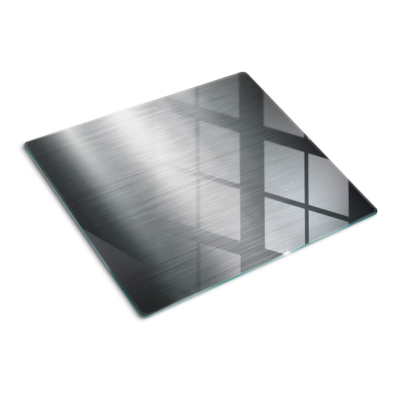 GLASPLATTE 60x52 cm Metallhintergrund - Hellgrau/Weiß, Glas (60/0.4/52cm) - TULUP