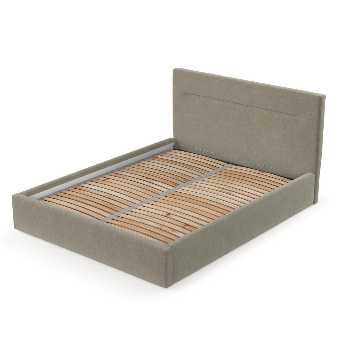 POLSTERBETT Liline 140/200 cm Olivgrün im Asti Stoff - Schwarz/Naturfarben, Holz/Holzwerkstoff (140/200cm) - AltaBeds