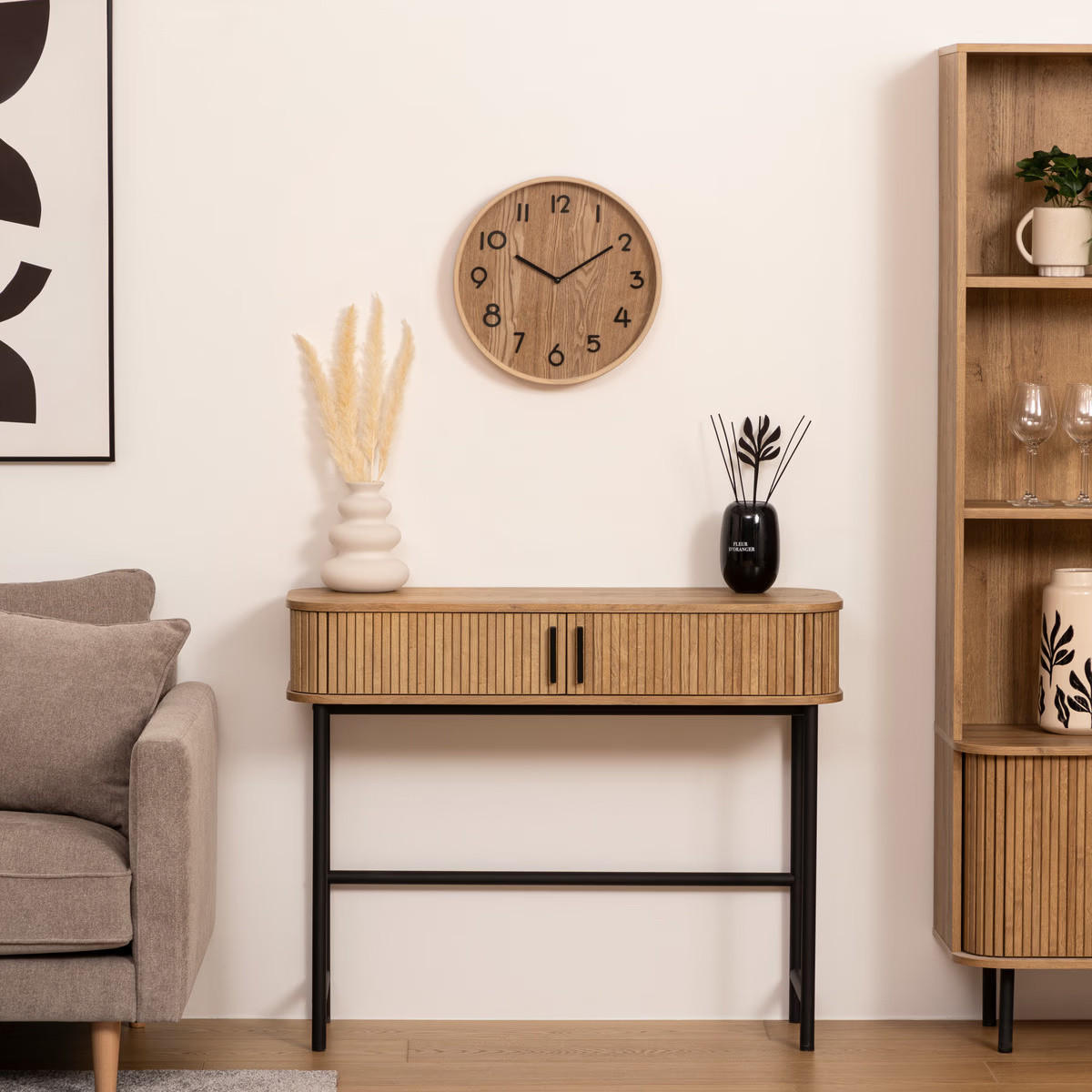 WANDUHR minimalistisches Zifferblatt Ivana 38/38/5 cm - Braun, Holzwerkstoff (38/5/38cm) - Atmosphera Createur d´interieur