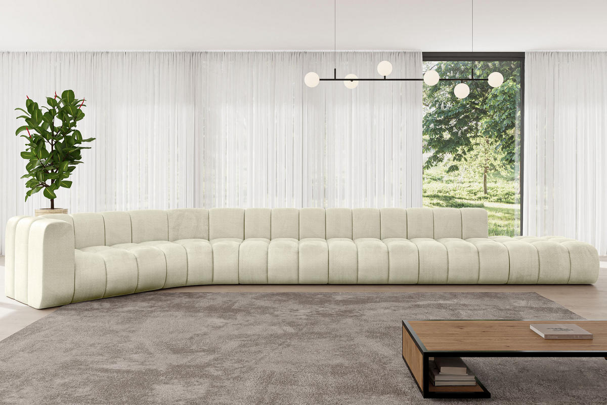 ECKSOFA modulares Sofa Tilmo-L3 - 581x194x70 cm Beige - Beige, Holzwerkstoff/Textil (581/194cm) - ALTDECOR