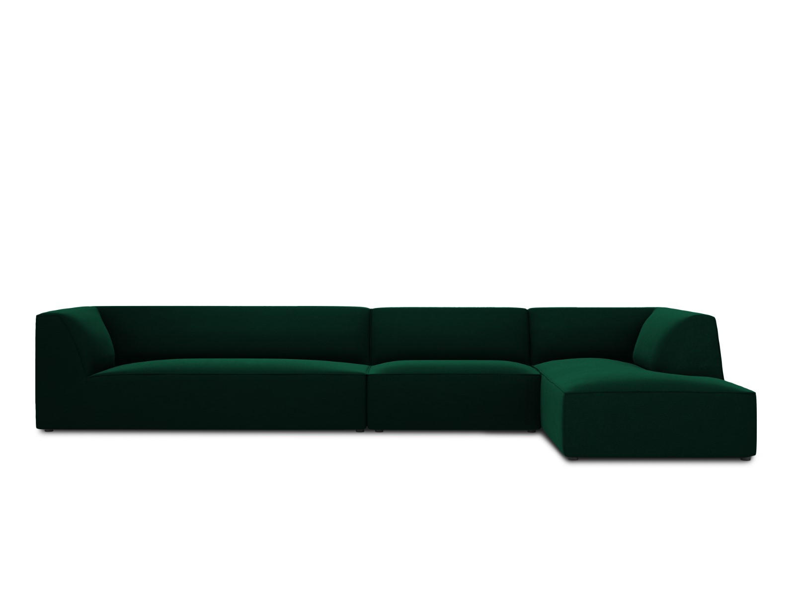 ECKSOFA rechts Ruby aus Samt flaschengrün 5 Sitzplätze - Dunkelgrün, Textil (180/366cm) - Micadoni