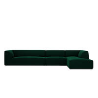 ECKSOFA rechts Ruby aus Samt flaschengrün 5 Sitzplätze - Dunkelgrün, Textil (180/366cm) - Micadoni