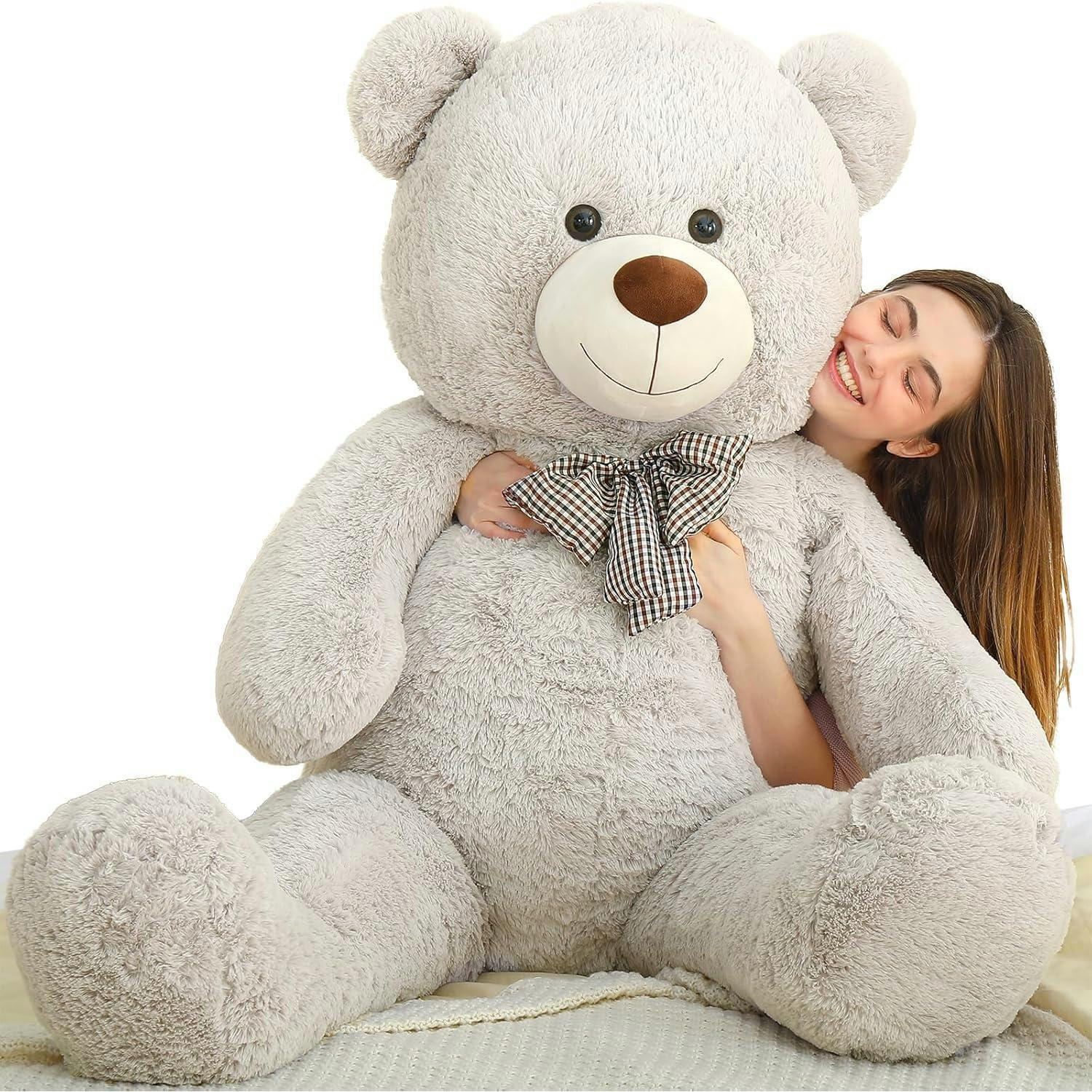 PLÜSCHTIER Teddybär 140 cm Grau - Grau, Fell (90/140cm)